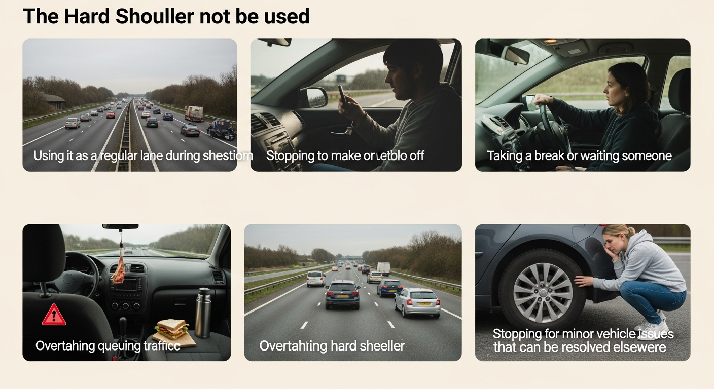 Five times you should never use the hard shoulder
